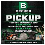 Pick-up: Tuesday, September 22th: 9 A.m.-6 P.m. &