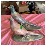 Ceramic Pigeon Figurines Signed Elaine 1972