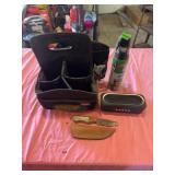 Lot: Rubbermaid Caddy, Speaker, Knife, Cleaner