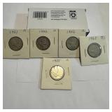 Canadian Silver 25 Cent Coin Lot 1942-1965