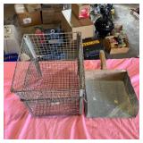 Wire Animal Trap and Metal Dustpan with Wooden Han