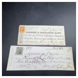 19th Century Bank Checks, 1866 and 1875