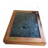 Wood Display Case With Glass Top and Green Lining