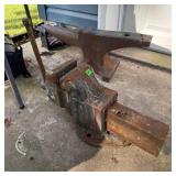 Large Industrial Bench Vise and Anvil