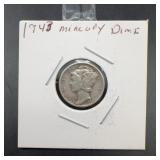 1942 Mercury Dime Silver Ten Cent Coin