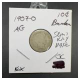 1907-O Barber Silver Dime