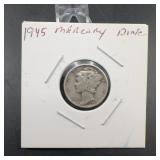 1945 Mercury Dime Silver US Coin