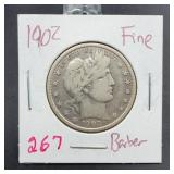 1902-S Barber Silver Half Dollar