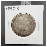 1897-S Barber Half Dollar Silver Coin