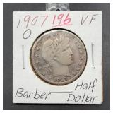 1907 Barber Half Dollar Silver Coin