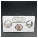 2006 Silver Eagle 20th Anniversary 3-Coin Set