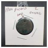 1900 Poland 2 Grosze Coin with Hole