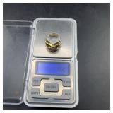 Sterling Silver and Gold Tone Crossover Ring 8.2g