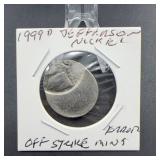 1999-D Jefferson Nickel Off-Center Error