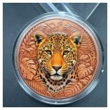 1 oz .999 Fine Copper Leopard Round in Capsule
