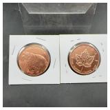 (2x Bid) Ounce Copper Rounds Canada Usa Designs