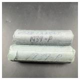 2 Rolls Labeled 1939-p Jefferson Nickels