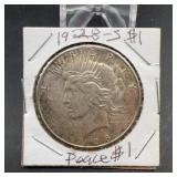 1928-S Peace Silver Dollar US Coin