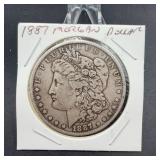 1887 Morgan Silver Dollar US Coin