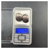 Pair Sterling Silver 925 Dome Earrings 6.8g
