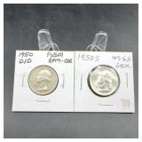 1950-D & 1950-S Washington Silver Quarters