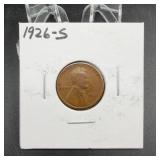 1926-S Lincoln Wheat Cent One Cent Coin