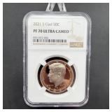 2021-s Clad Kennedy Half Dollar Pf 70 Ultra Cameo