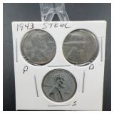 1943 Steel Lincoln Cent Set PDS