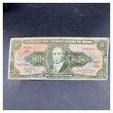 Brazil 10 Cruzeiros Banknote Repï¿½blica Note