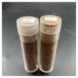 2 Tubes Labeled 1967 Lincoln Cents