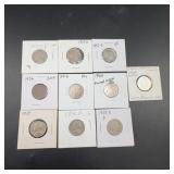 Jefferson & Buffalo Nickels, 10 Coins