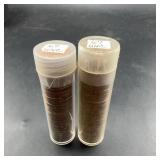 2 Tubes Labeled 1967 Unc Lincoln Cents