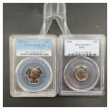 1972-S PR68CAM & 1966 MS67 SMS Roosevelt Dimes