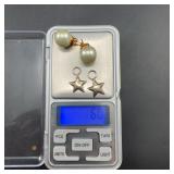 Sterling Silver Star Charms & Pearl Earrings Lot