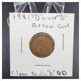 1941-D Lincoln Wheat Cent, D/D Label