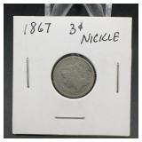 1867 3 Cent Nickel Coin United States