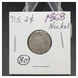 1868 U.S. Three-Cent Nickel Coin