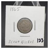 1865 Three-Cent Nickel US Coin