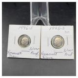 1995-S & 1996-S Silver Proof Roosevelt Dimes