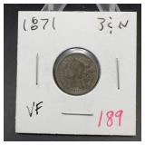 1871 U.S. Three-Cent Nickel