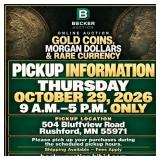 Pick-up: Thursday, October 29th: 9 A.m.-5 P.m. Onl