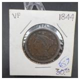 1844 Braided Hair Large Cent