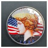 1922 Colorized Peace Dollar Coin