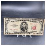 1953A $5 United States Note Red Seal