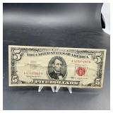 1963 $5 United States Note Red Seal A60997899A