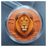 1 oz .999 Fine Copper Round Lion Design