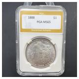 1888 Morgan Silver Dollar PGA MS65