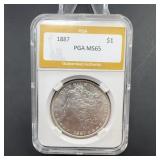 1887 Morgan Silver Dollar PGA MS65