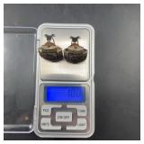 Pair Etched Silver Clip-On Earrings, 10.0g