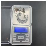 925 Sterling Crescent Moon Star Necklace 5.4g